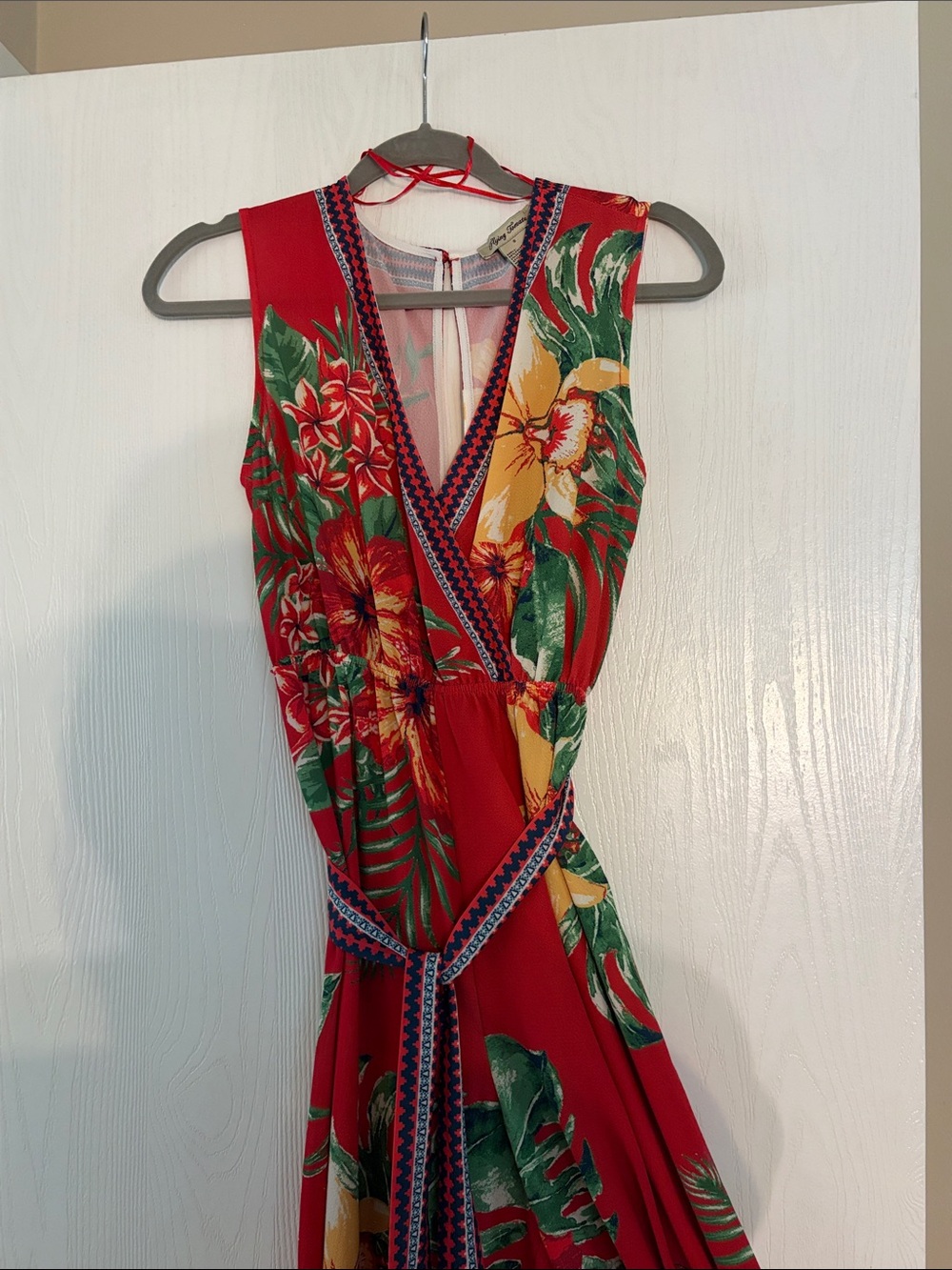 Flying Tomato Red Tropical Wrap jumpsuit
